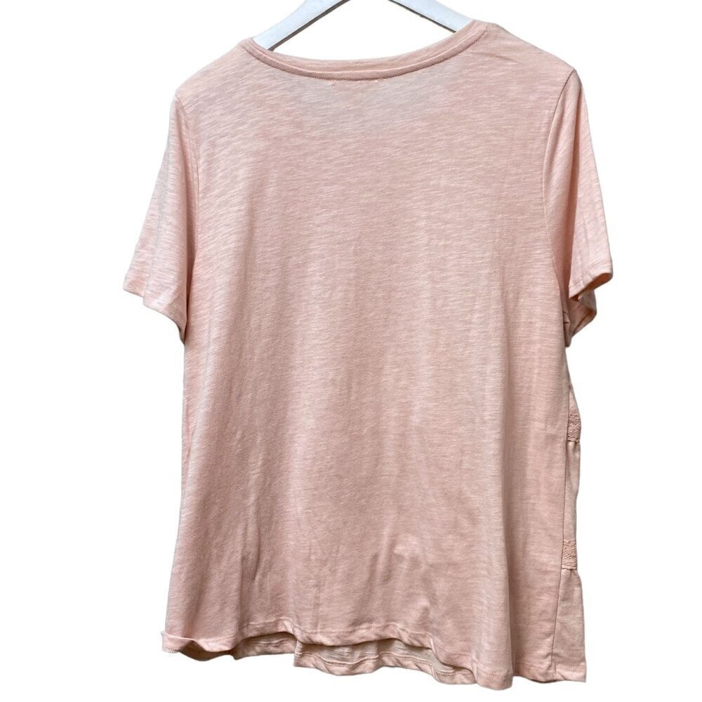 Pink Tiered Tee M/L Lace T-shirt Como Vintage NWT Short Sleeve Artsy - Picture 2 of 8